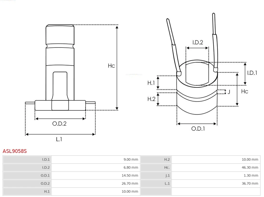 AS-PL ASL9058S Slip Ring, alternator