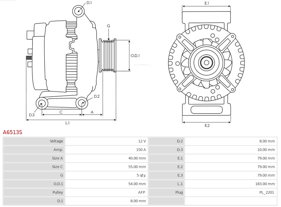 Alternator Brand new AS-PL A6513S