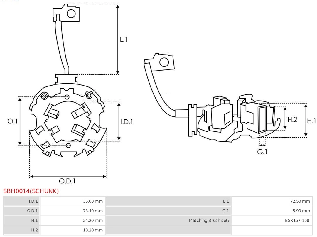 Pemegang, Berus Karbon Brand new AS-PL SBH0014(SCHUNK)