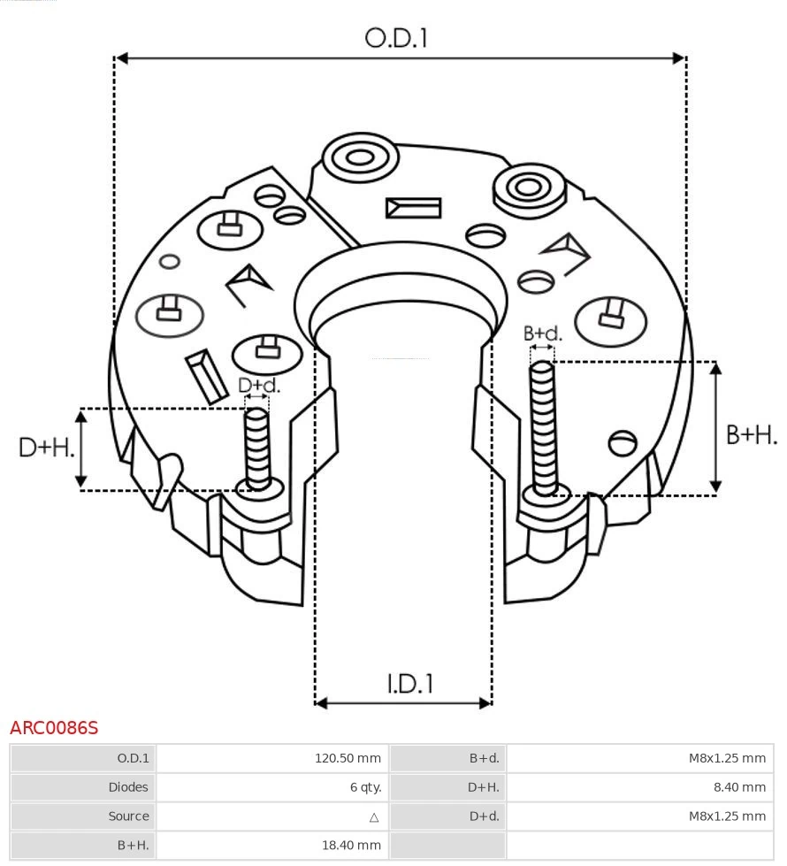 AS-PL ARC0086S Rectifier, alternator