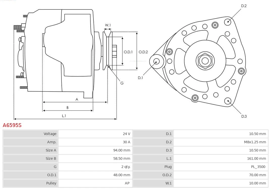 AS-PL A6595S Alternator