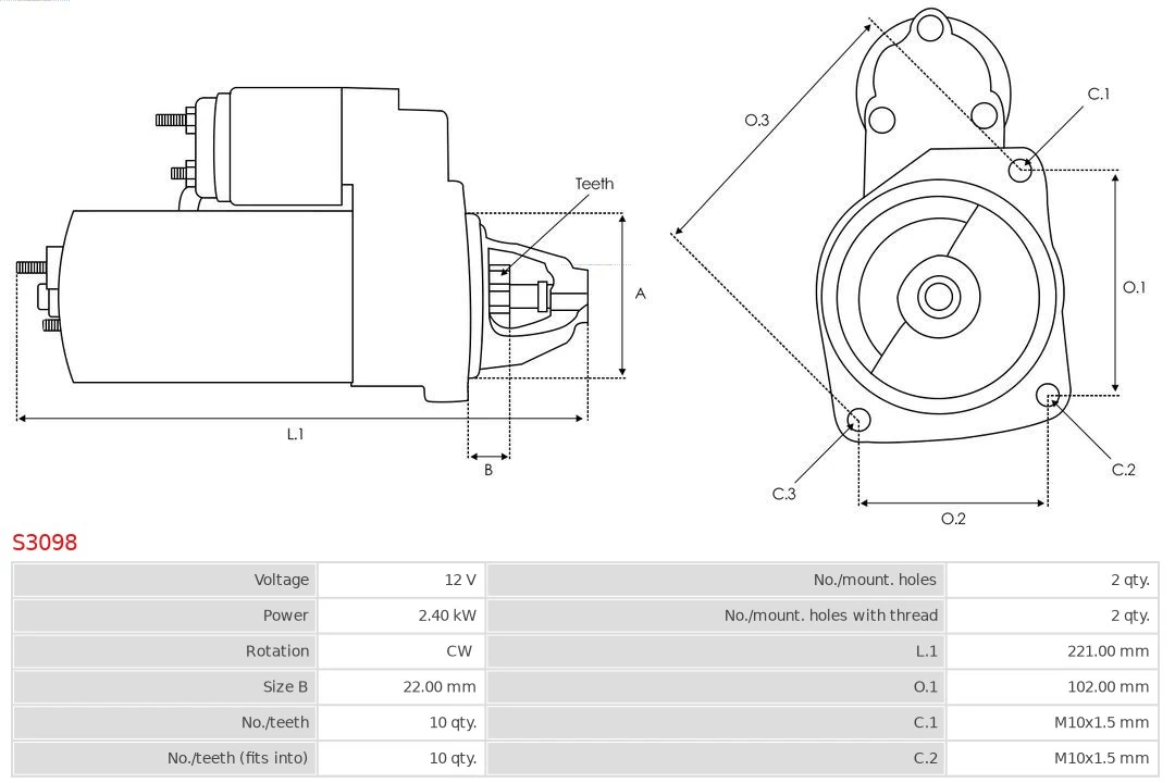 스타터 Brand new AS-PL S3098