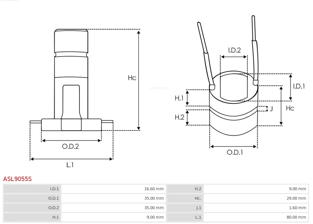 AS-PL ASL9055S Slip Ring, alternator