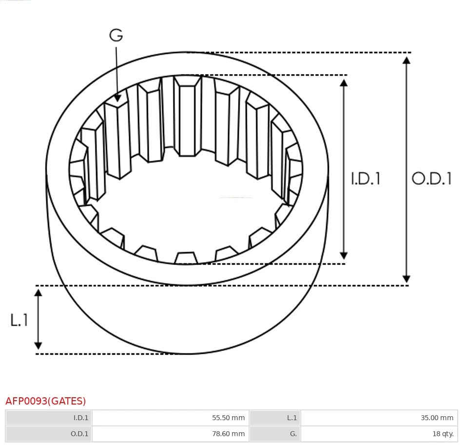 Belt Pulley, alternator Brand new Gates AFP0093(GATES)