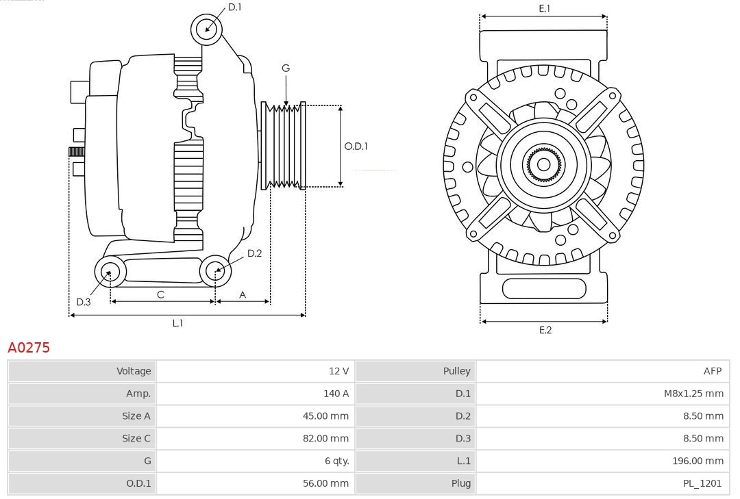 Alternator Brand new AS-PL A0275