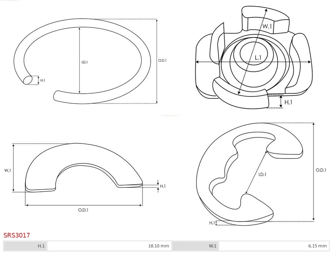 Repair Kit, starter Brand new AS-PL SRS3017