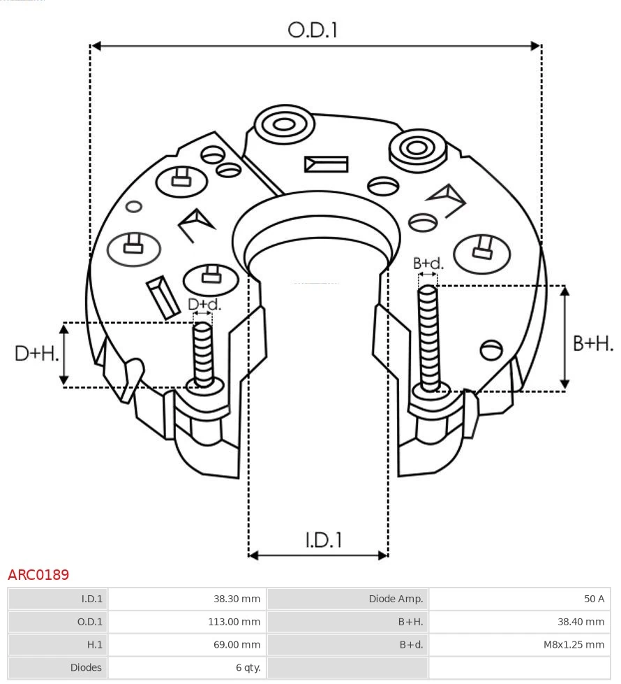 AS-PL ARC0189 Rectifier, alternator