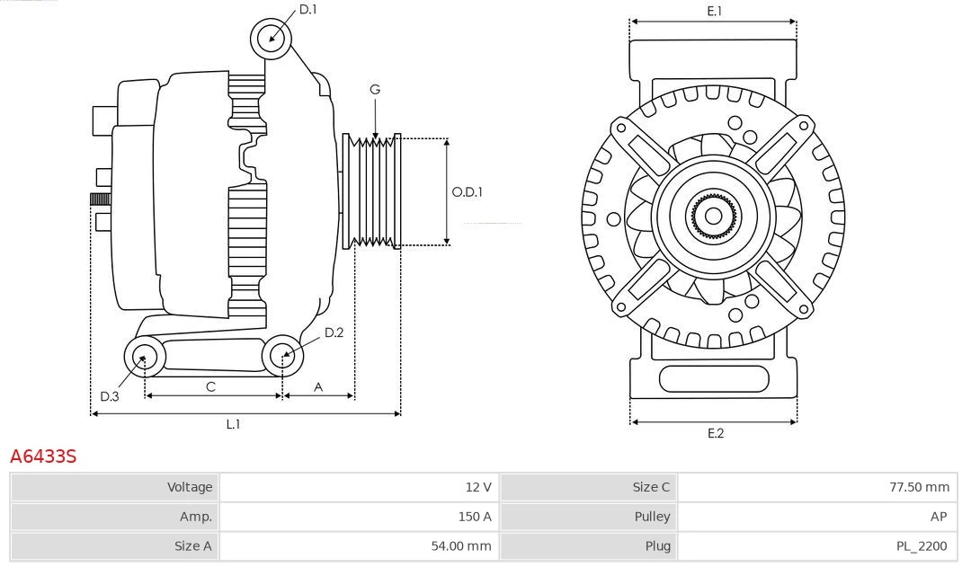Alternator Brand new AS-PL A6433S