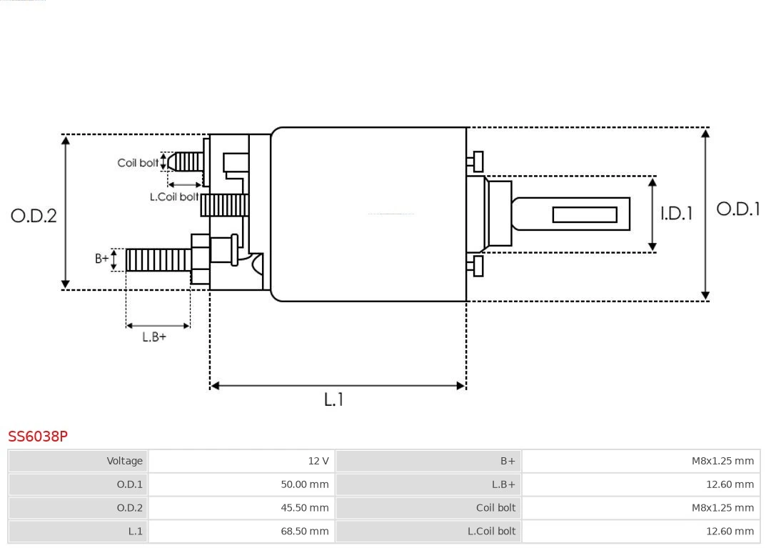 AS-PL SS6038P Solenoid Switch, starter