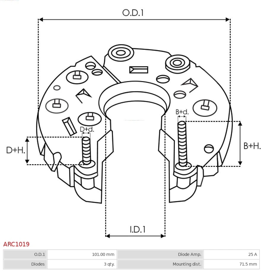 Rectifier, alternator Brand new AS-PL ARC1019