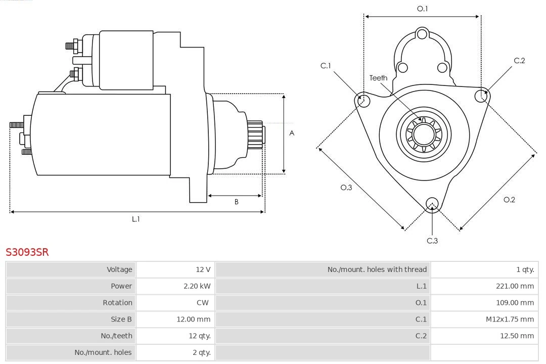 Starter Remanufactured AS-PL S3093SR