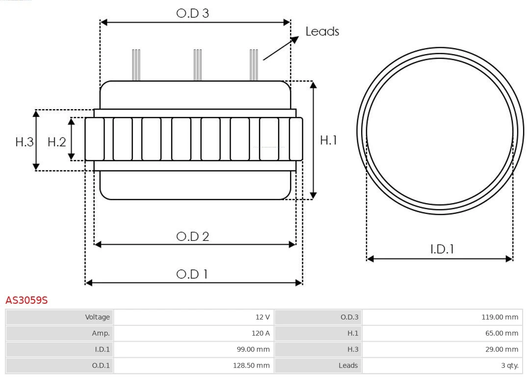 Stator, alternator Brand new AS-PL AS3059S