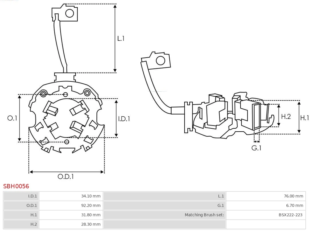 AS-PL SBH0056 Holder, carbon brushes