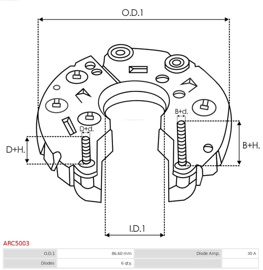 Rectifier, alternator Brand new AS-PL ARC5003
