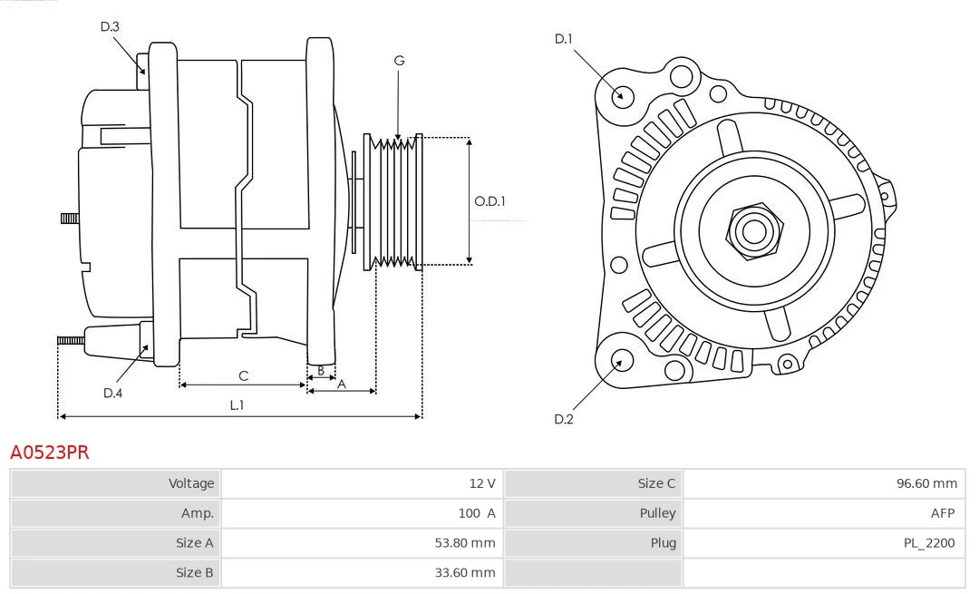 Alternator Remanufactured AS-PL A0523PR