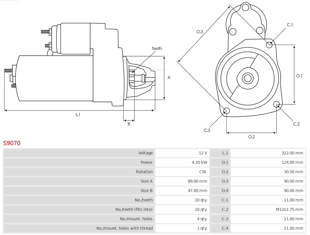 AS-PL S9070 Starter