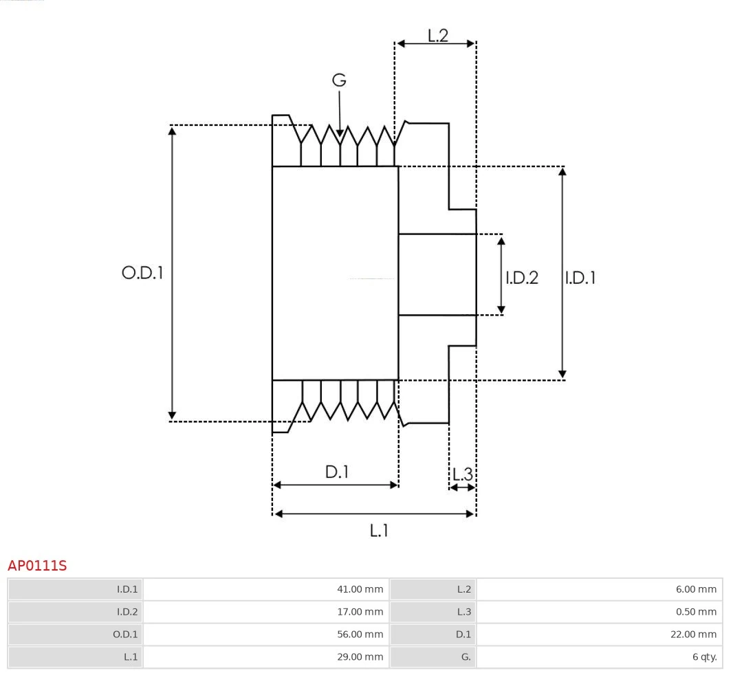 Polea, alternador Nuevo AS-PL AP0111S