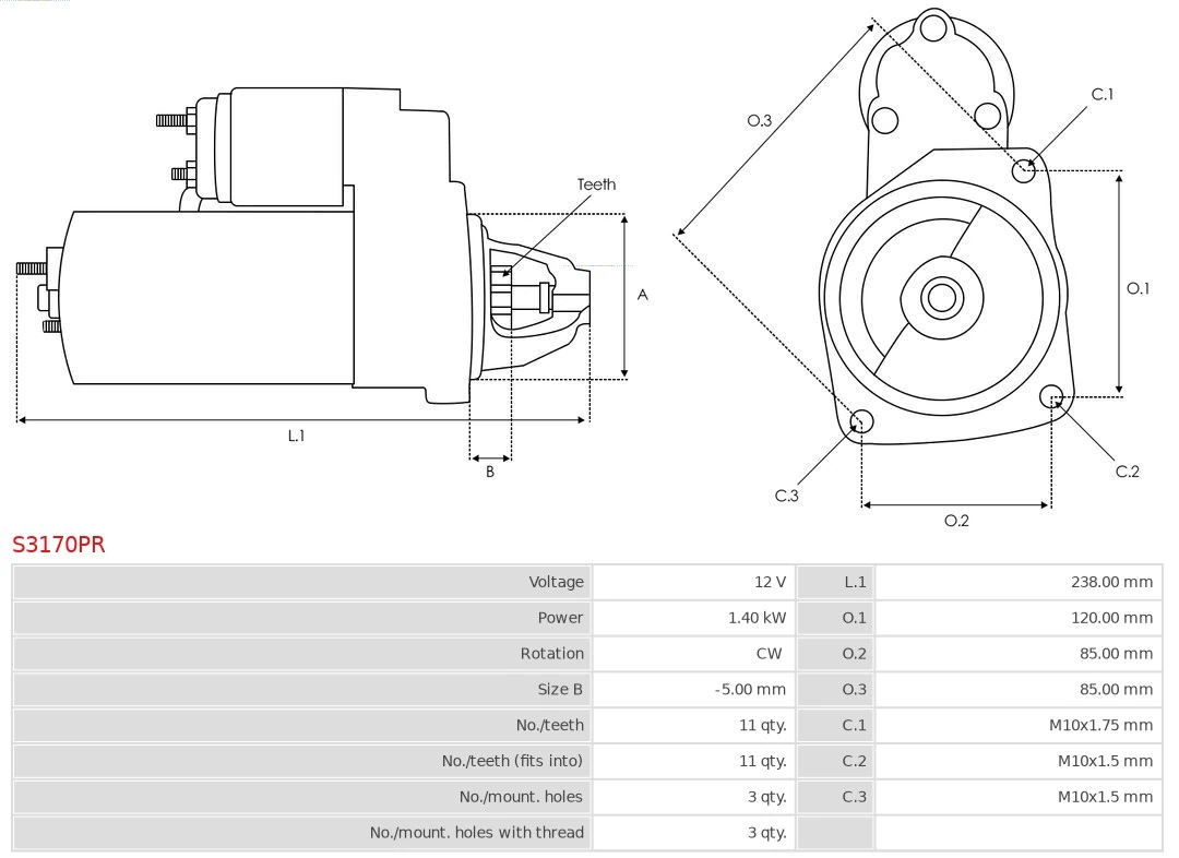 Starter Remanufactured AS-PL S3170PR