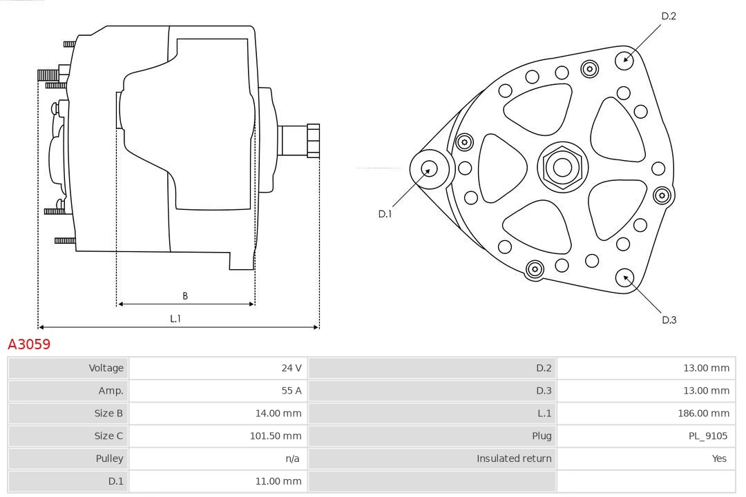 Alternator Brand new AS-PL A3059