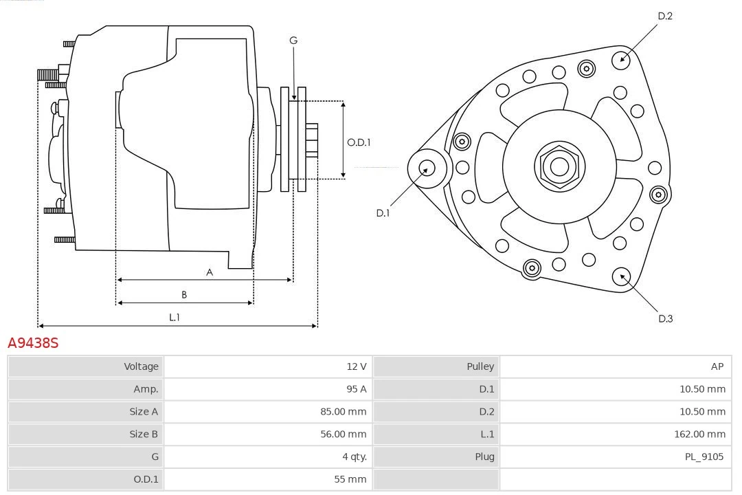 AS-PL A9438S Alternator