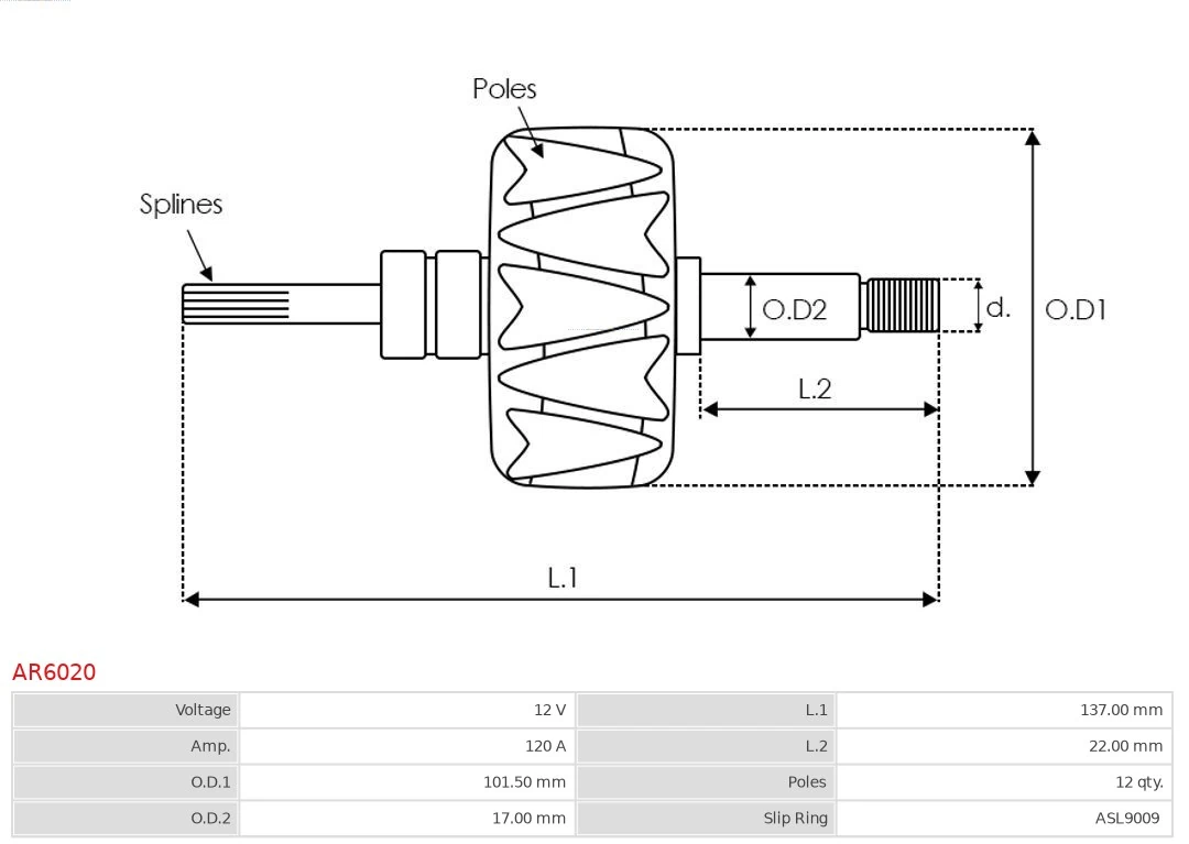 AS-PL AR6020 Rotor, alternator