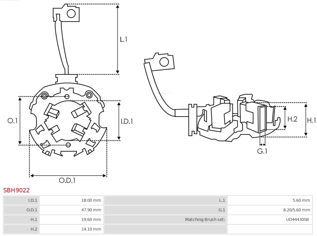 AS-PL SBH9022 Holder, carbon brushes