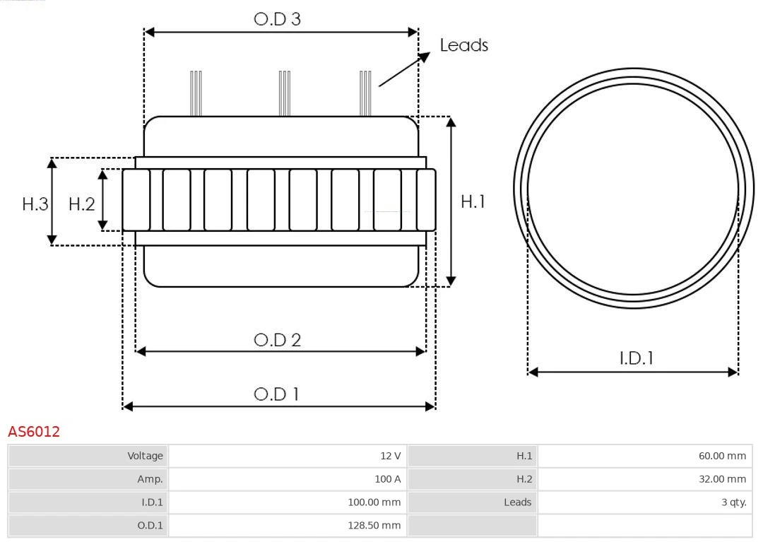 AS-PL AS6012 Stator, alternator