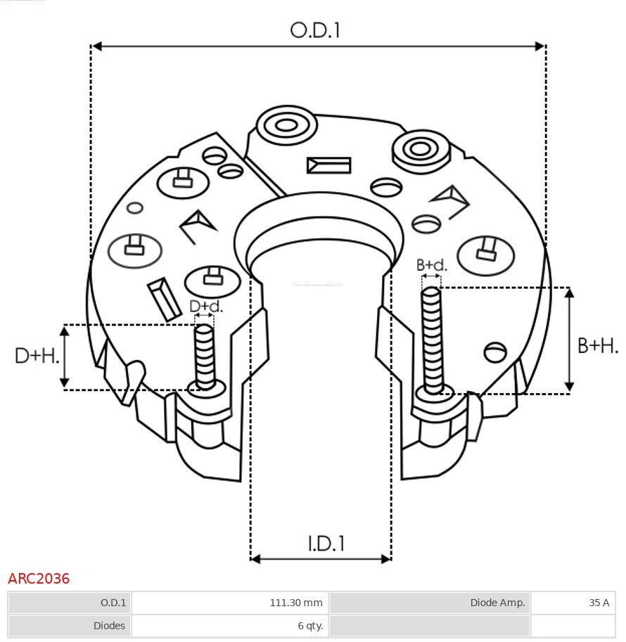 Rectifier, alternator Brand new AS-PL ARC2036