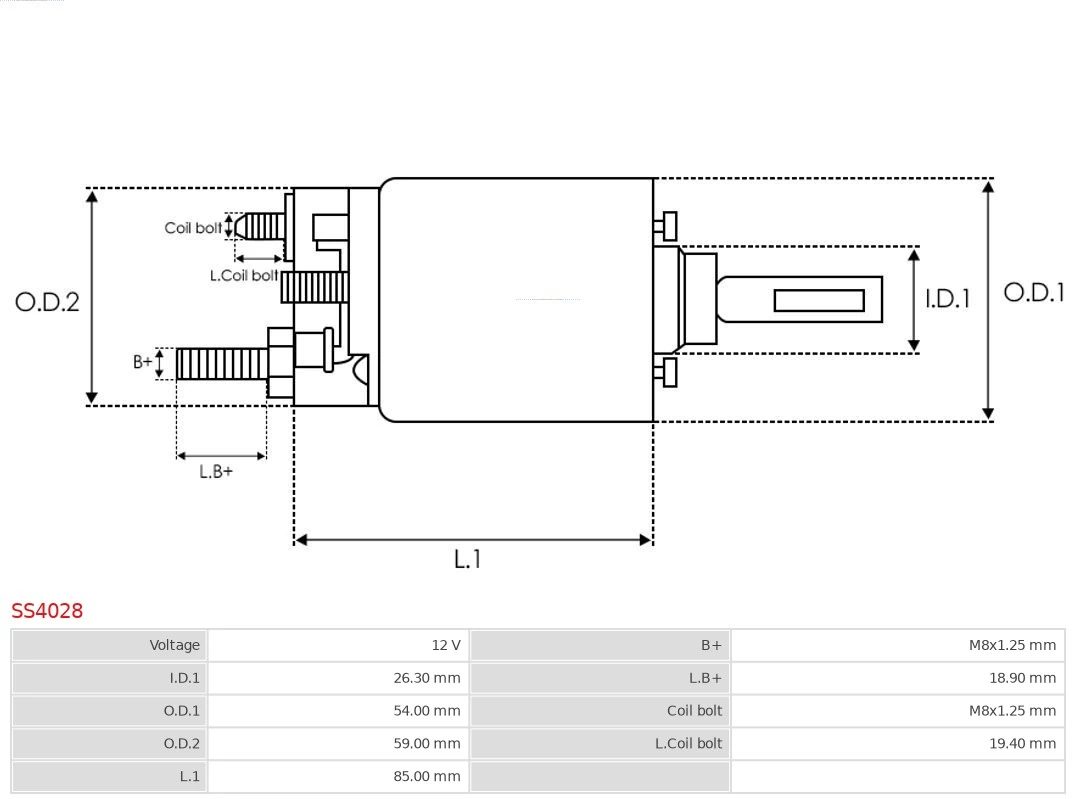 Solenoid Switch, starter Brand new AS-PL SS4028