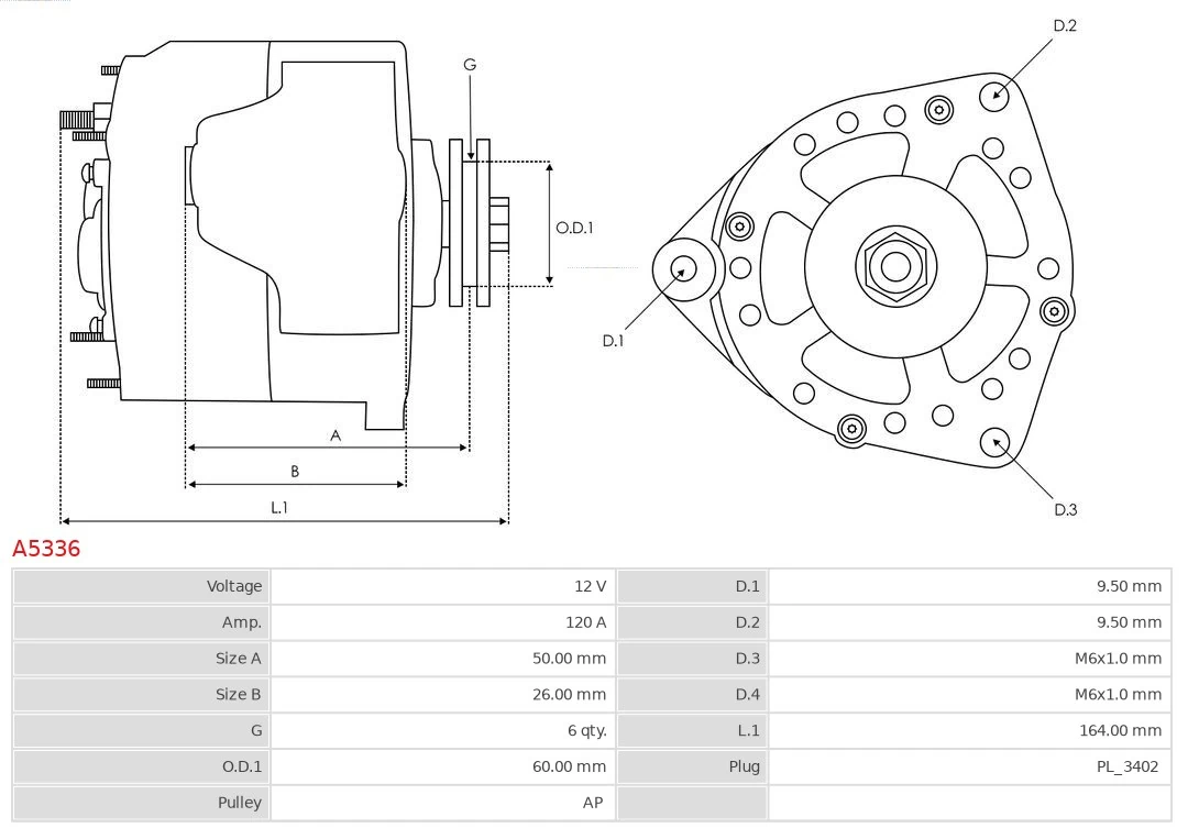 AS-PL A5336 Alternator
