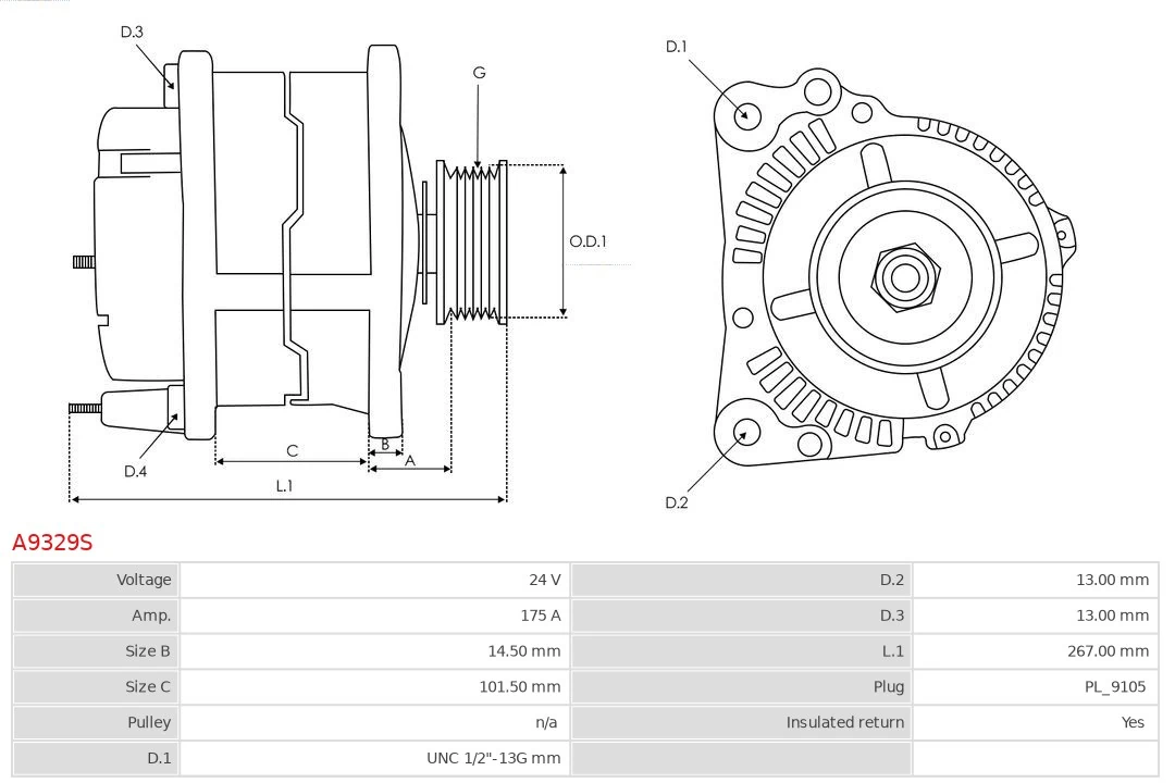 AS-PL A9329S Alternator