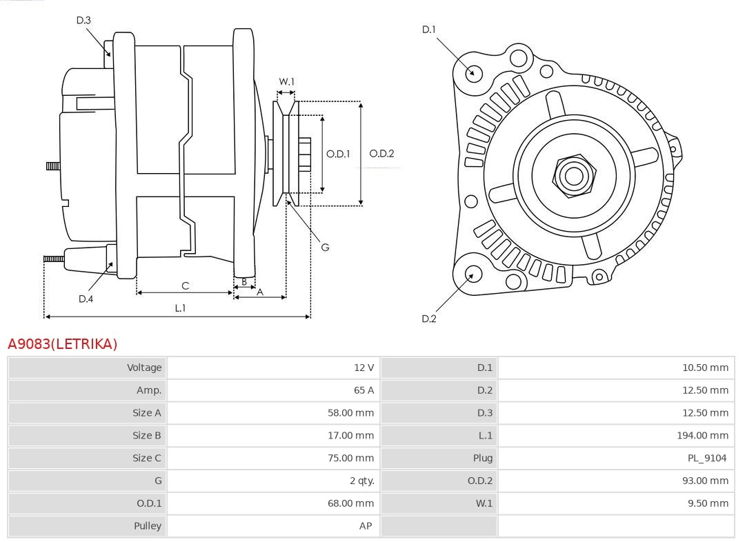 Alternator Brand new Letrika A9083(LETRIKA)