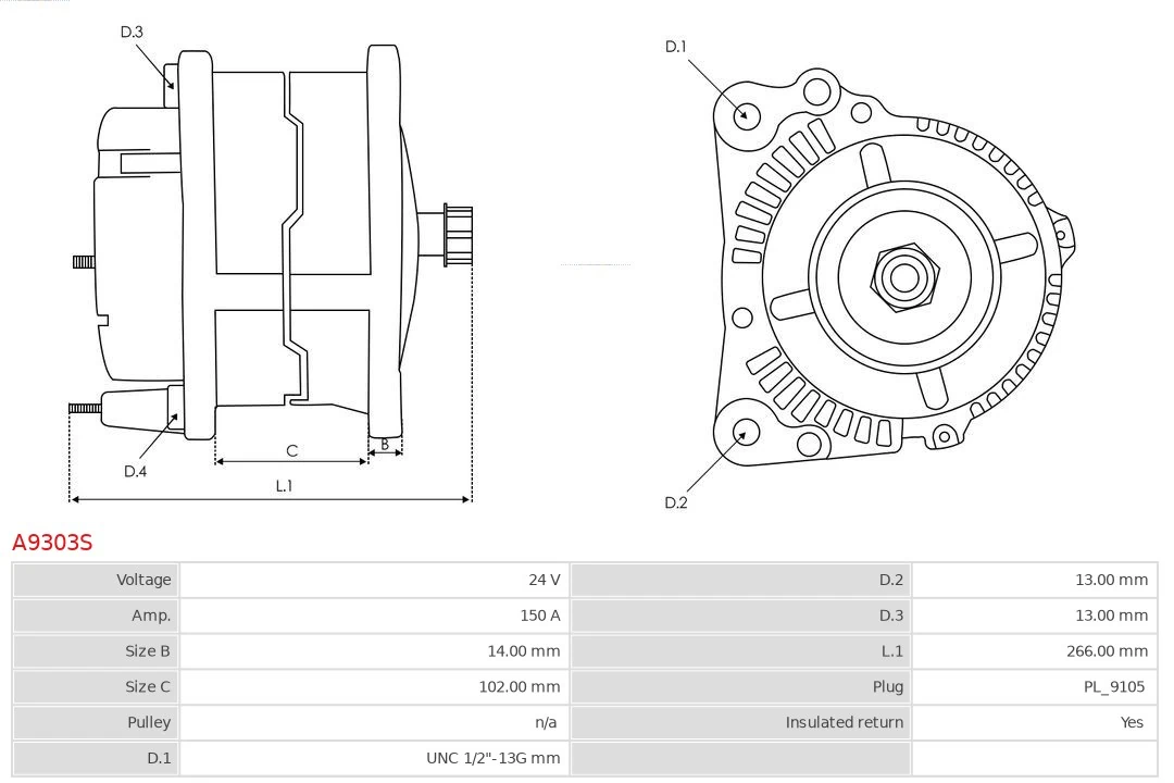 AS-PL A9303S Alternator
