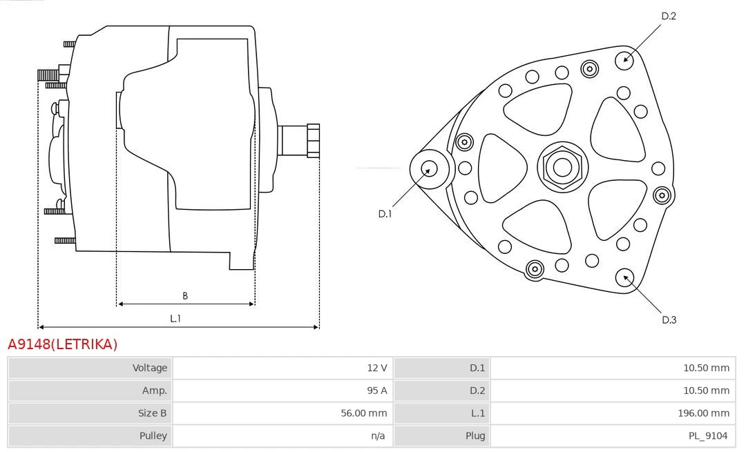 Alternator Brand new Letrika A9148(LETRIKA)