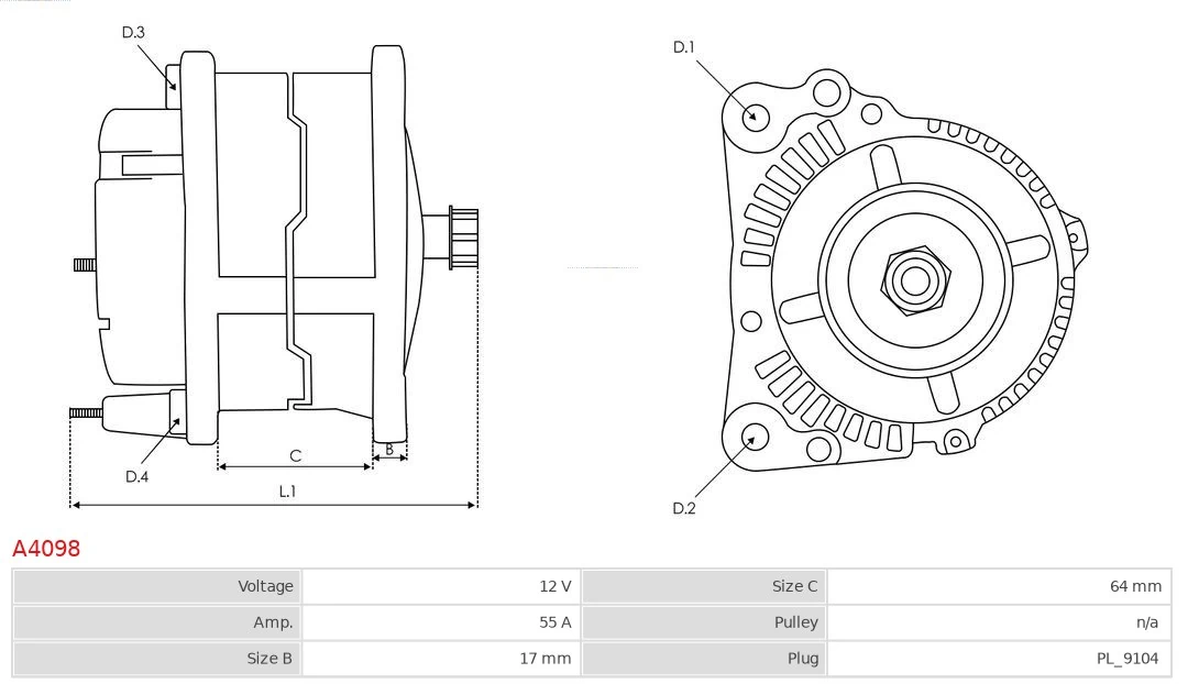 AS-PL A4098 Alternator