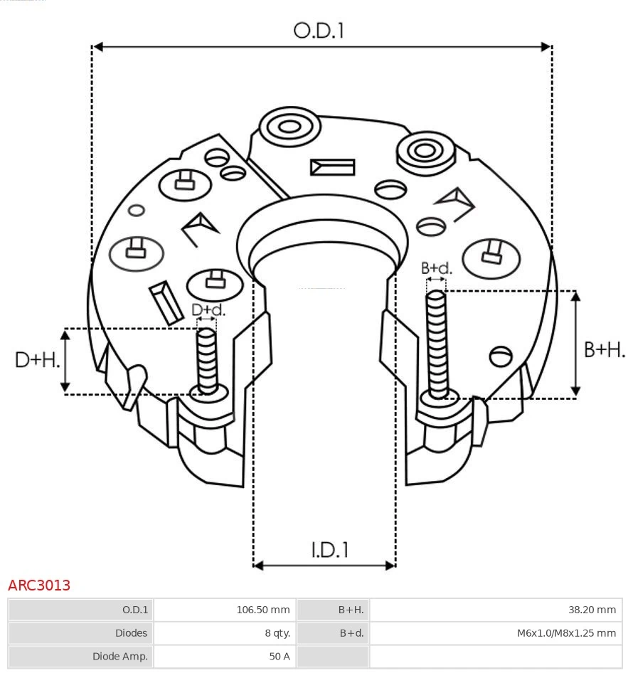 Rectifier, alternator Brand new AS-PL ARC3013