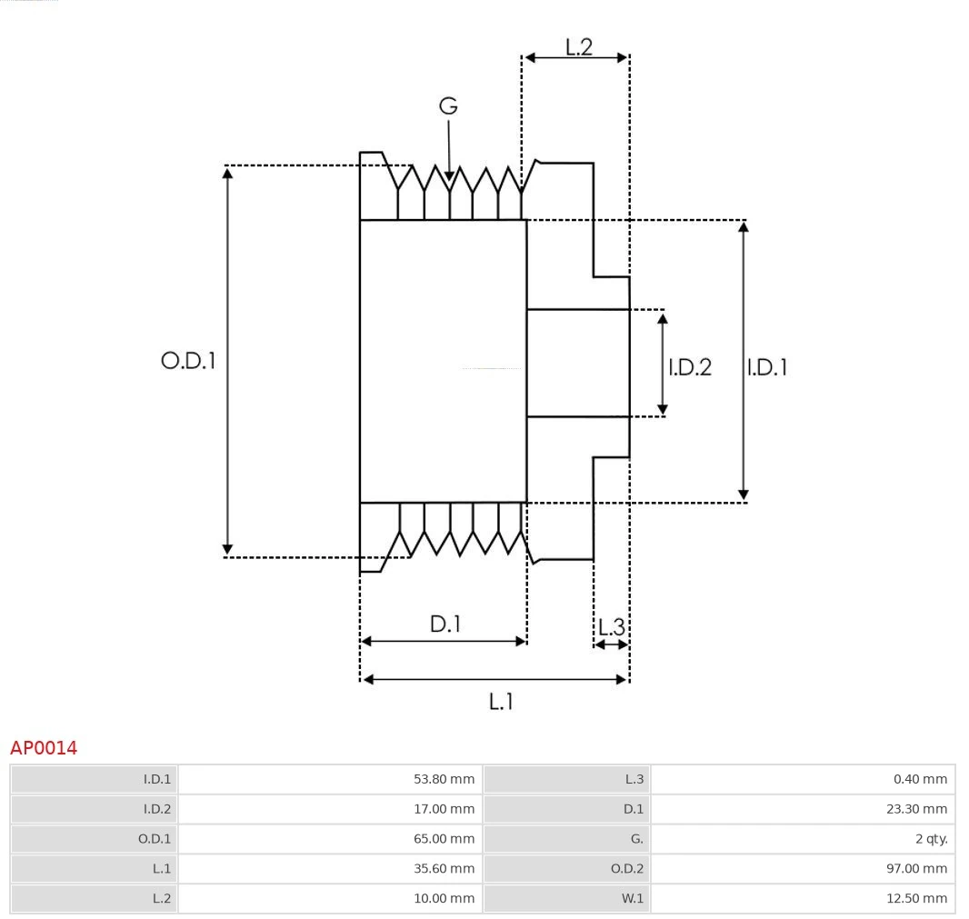 AS-PL AP0014 Belt Pulley, alternator