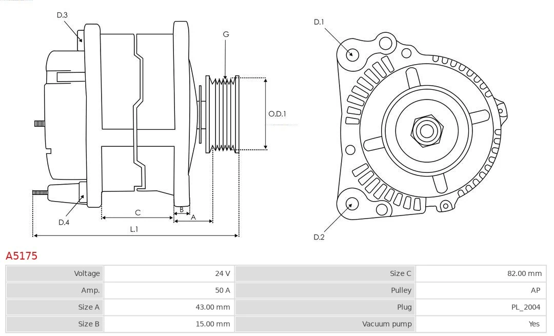 AS-PL A5175 Alternator