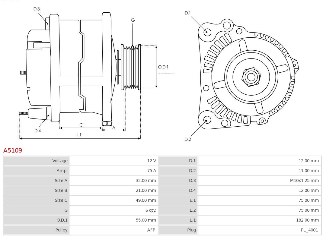 AS-PL A5109 Alternator