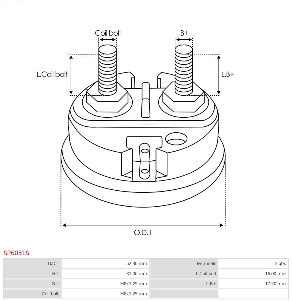 Cap, starter relay Brand new AS-PL SP6051S