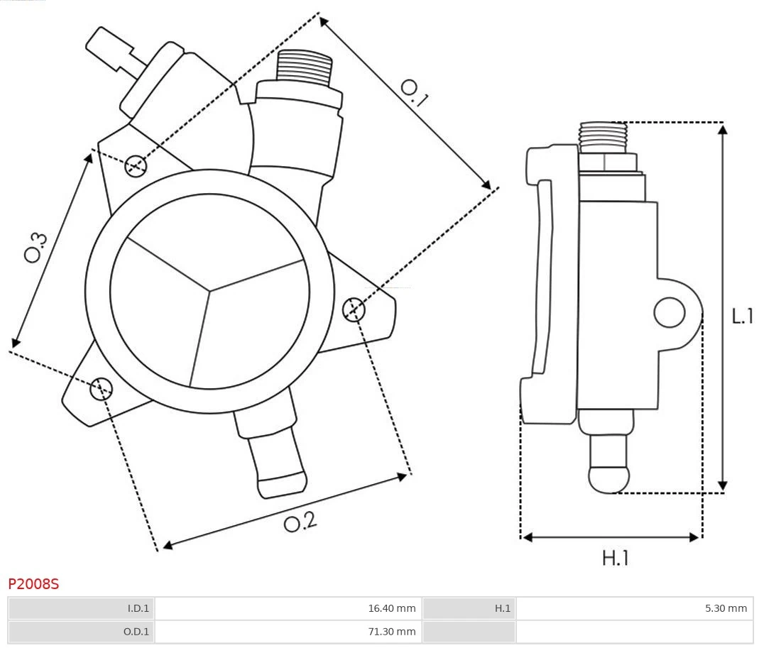Repair Set, vacuum pump (braking system) Brand new AS-PL P2008S