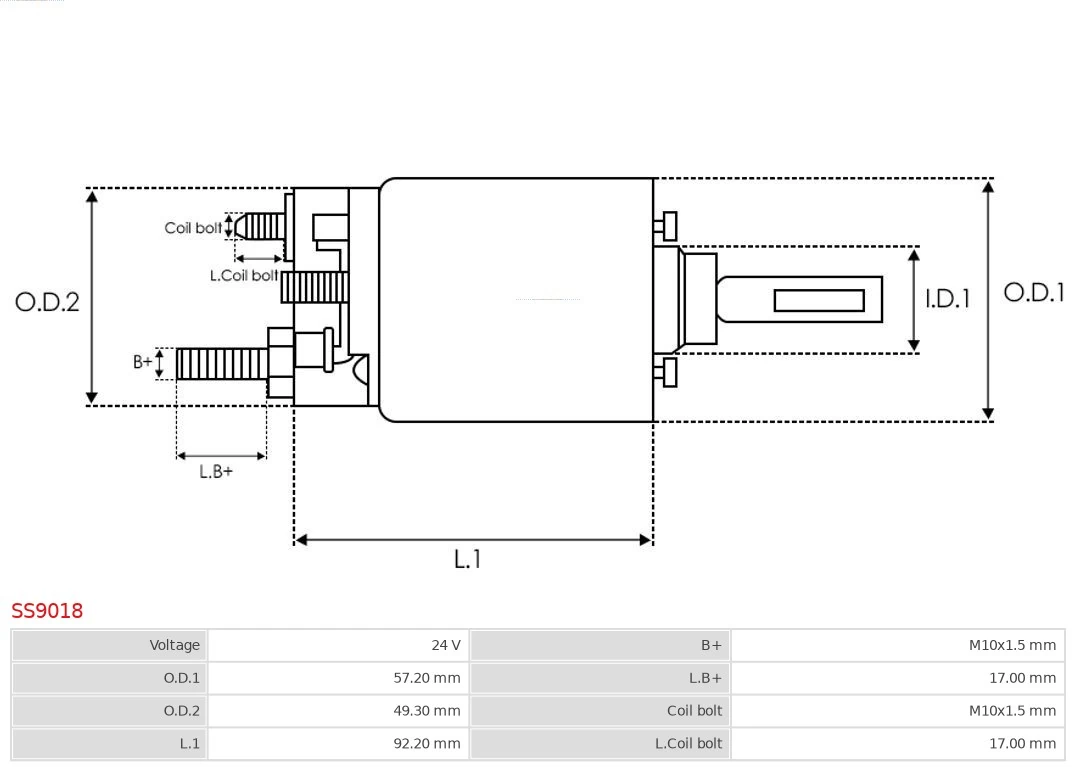 Solenoid Switch, starter Brand new AS-PL SS9018