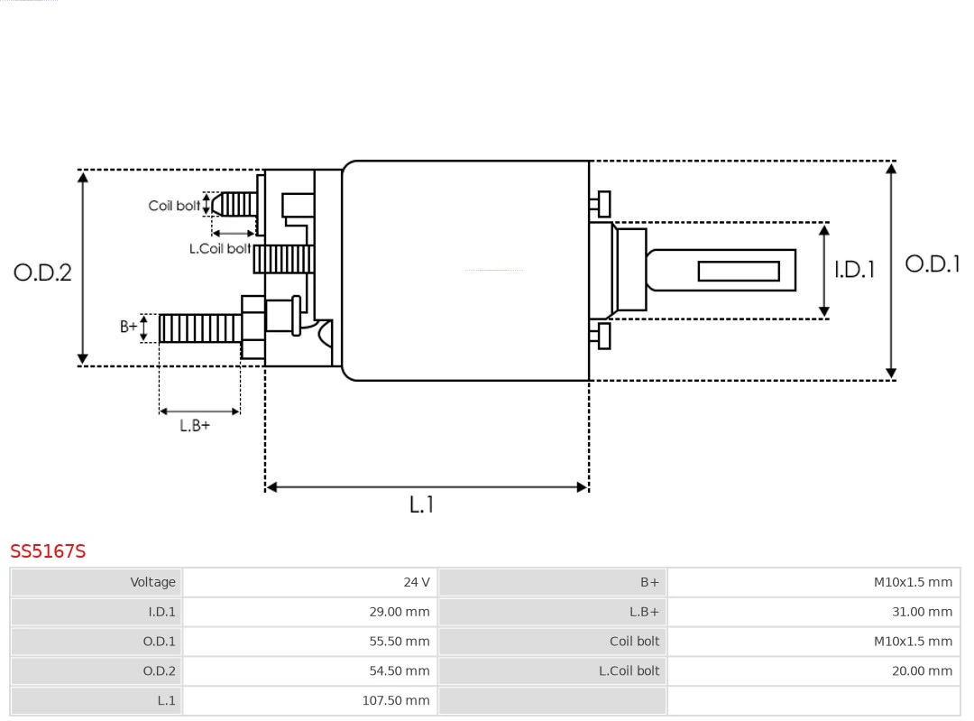 Solenoid Switch, starter Brand new AS-PL SS5167S