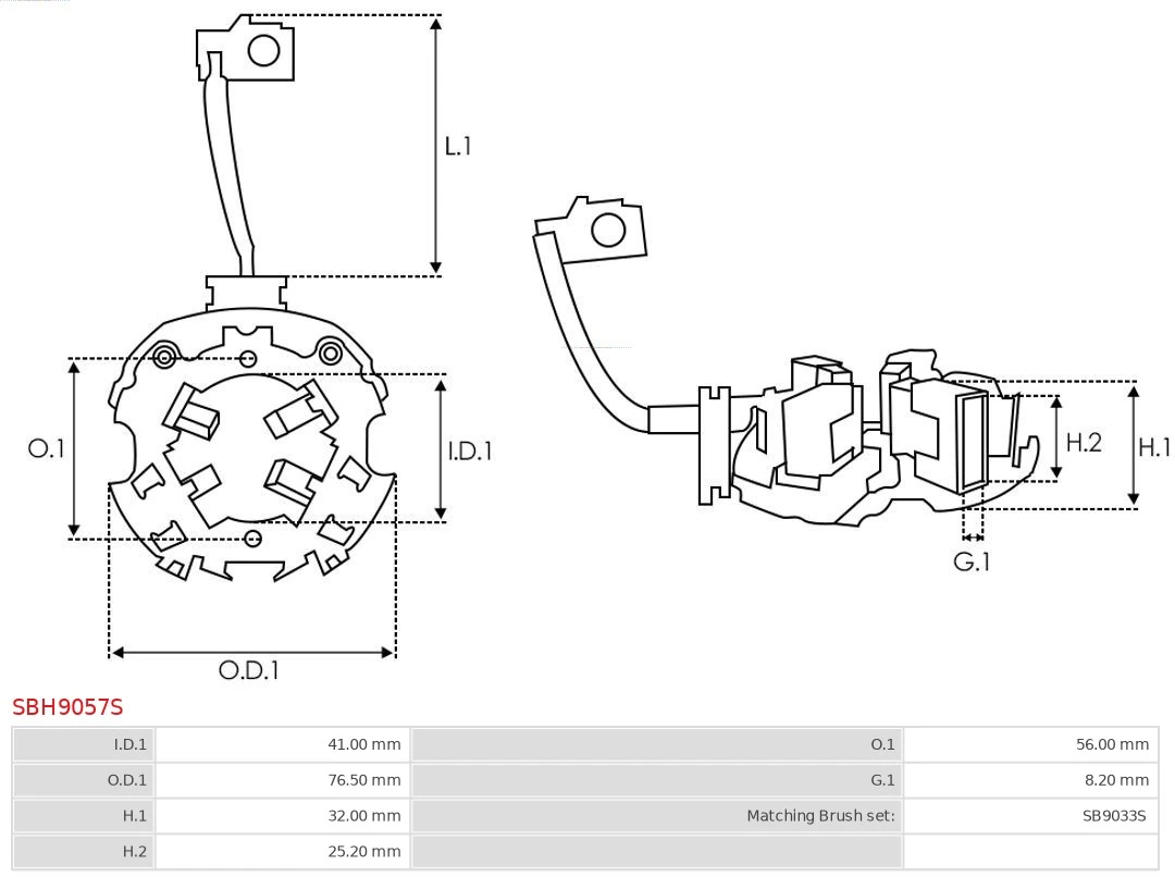 AS-PL SBH9057S Holder, carbon brushes