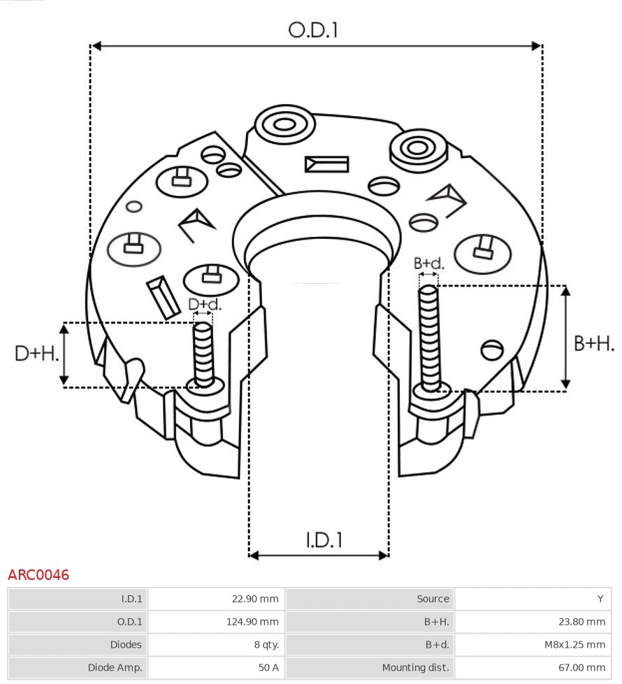 Rectifier, alternator Brand new AS-PL ARC0046