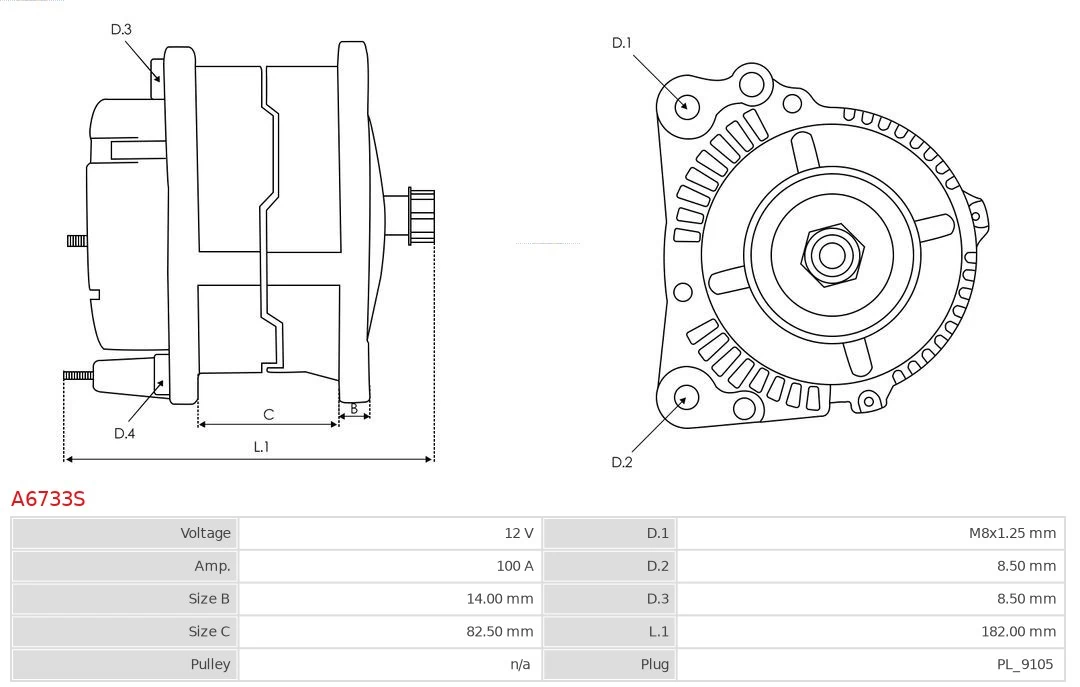 AS-PL A6733S Alternator