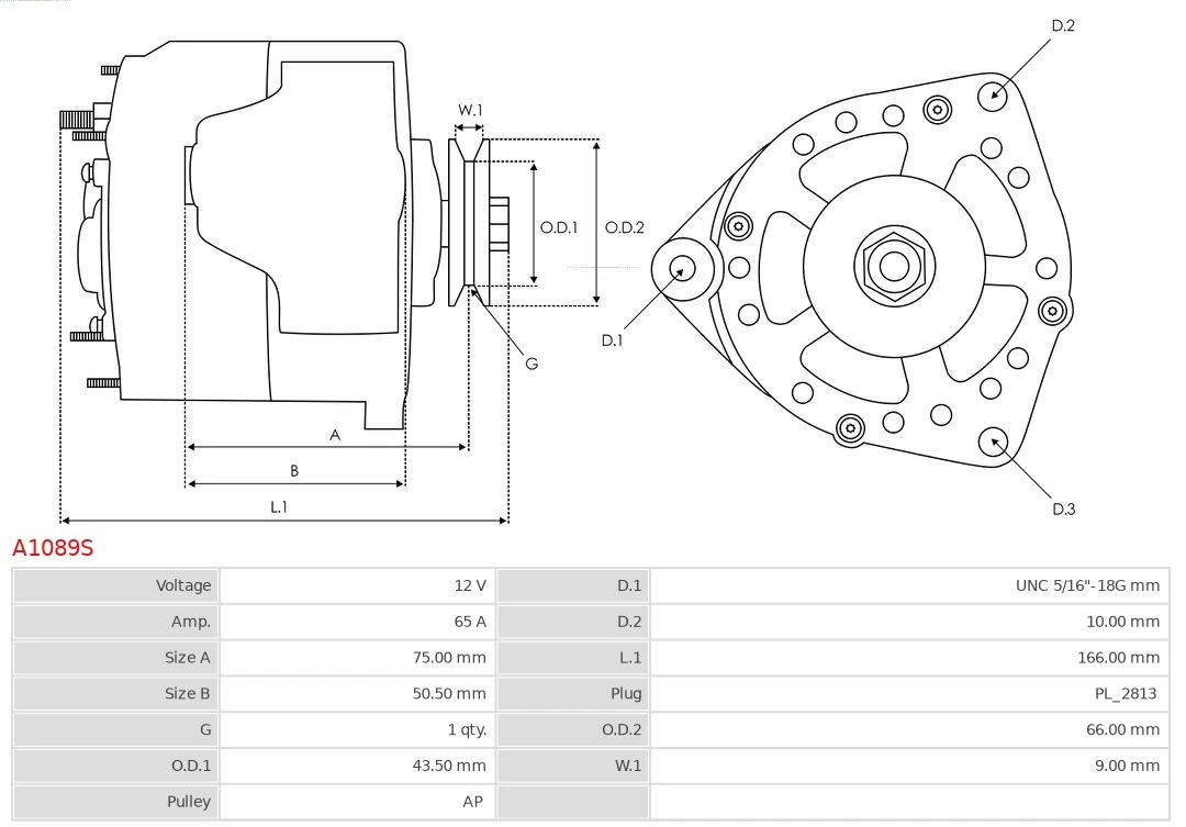 AS-PL A1089S Alternator