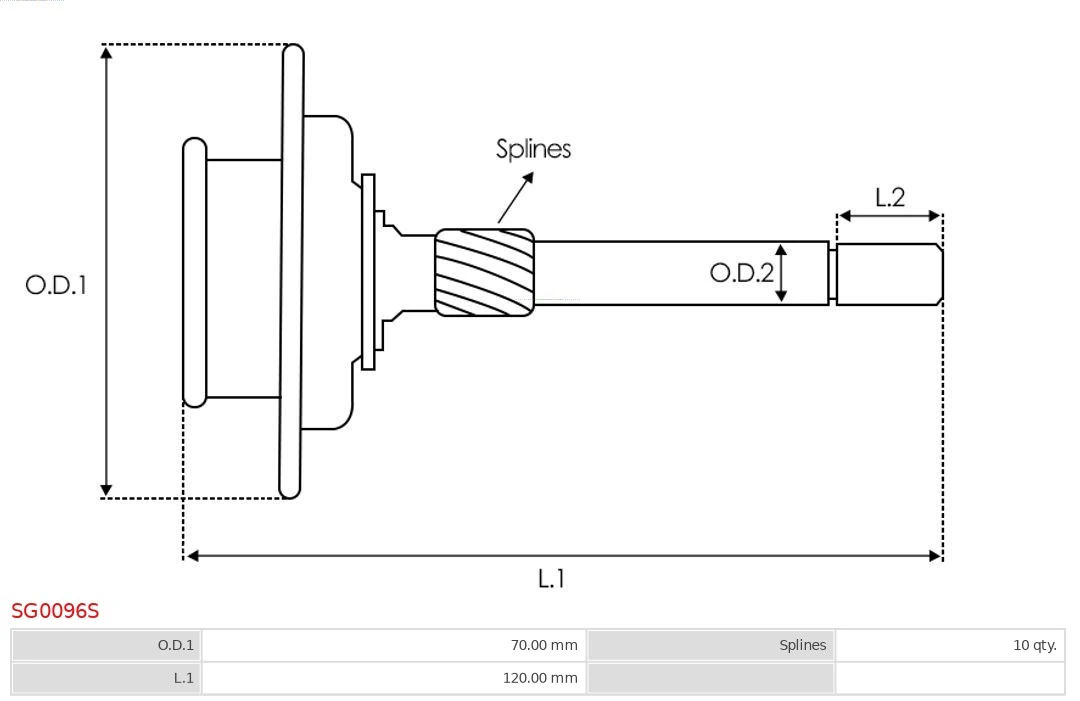 AS-PL SG0096S Ring Gear, planetary gearbox (starter)