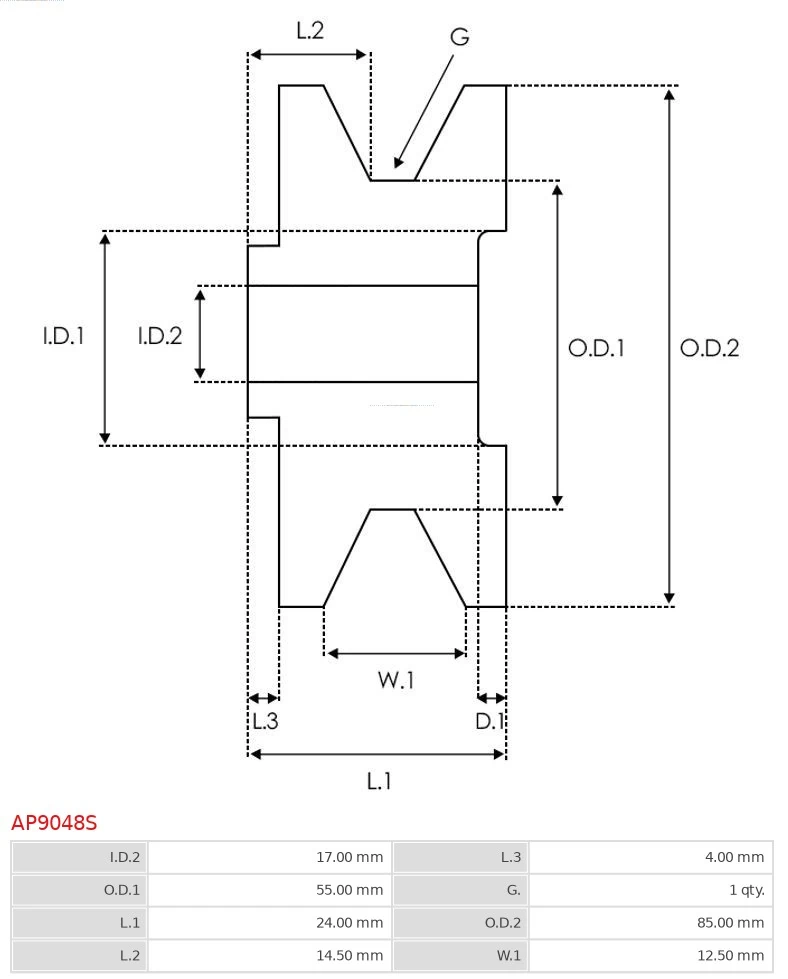 Polea, alternador Nuevo AS-PL AP9048S