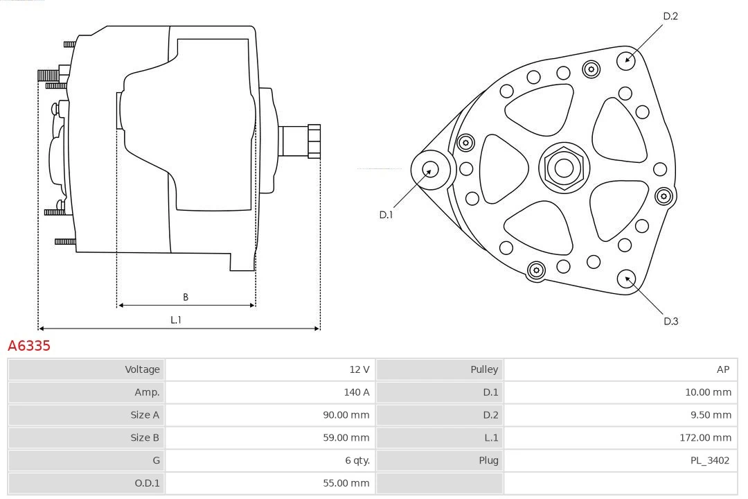 AS-PL A6335 Alternator